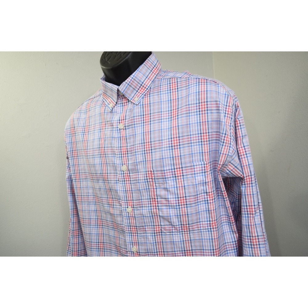 Bills Khakis Dress Shirt Plaid Classic Fit Long Sleeve Button Up Mens Size XL